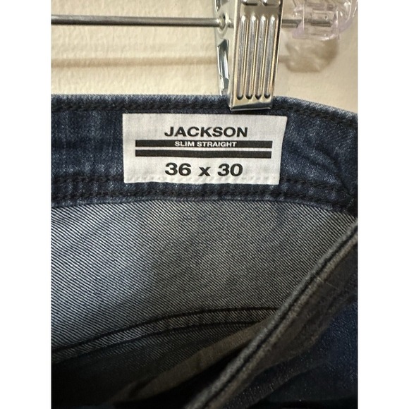 Buffalo David Bitton Jeans Mens 36x30 Jackson Slim Straight Blue Dark Wash - Picture 3 of 7